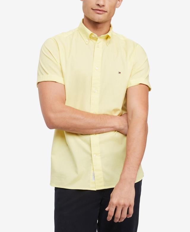 Tommy Hilfiger Mens Short Sleeve Flex Poplin Button-Down Shirt Product Image