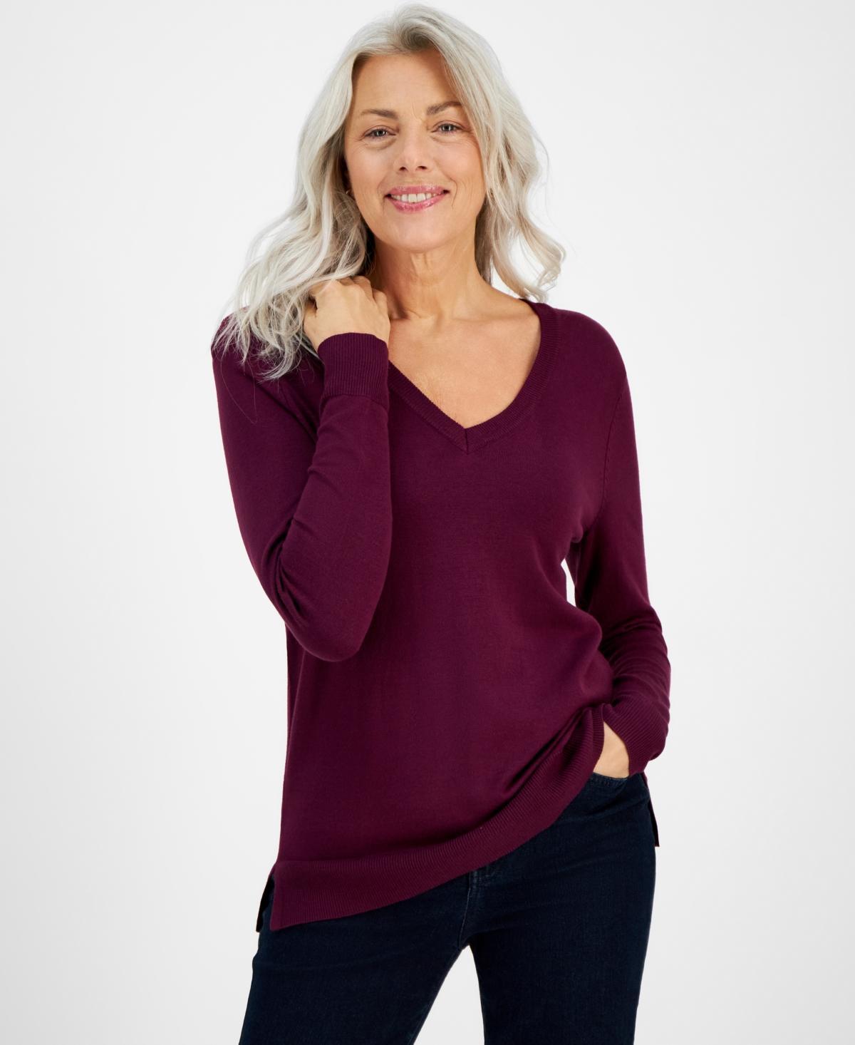 Style & Co Womens V-Neck Sweater, Created for Macys Product Image