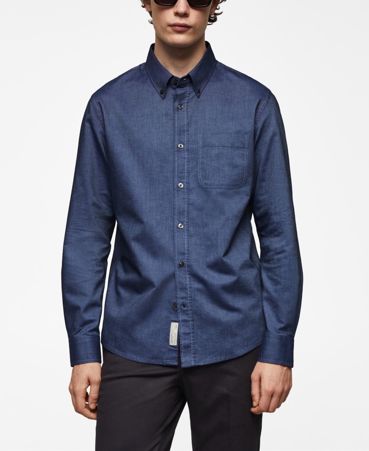 MANGO MAN - Regular fit Oxford cotton shirt sky blueMen Product Image