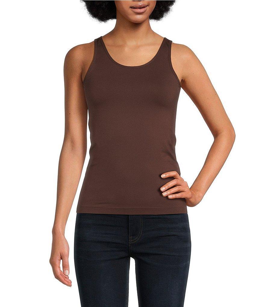 Modern Movement Solid Seamless Reversible Micro Knit Tank Product Image