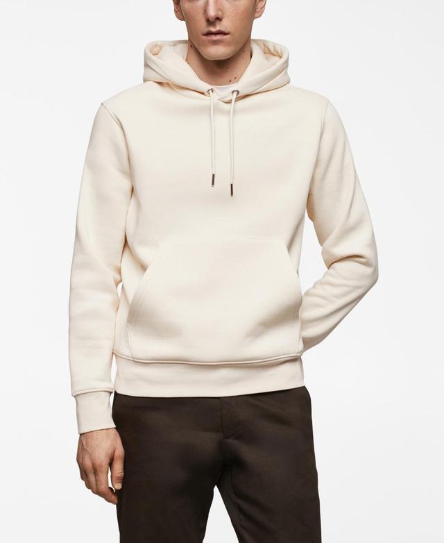 MANGO MAN - Cotton kangaroo-hooded sweatshirt ecruMen Product Image