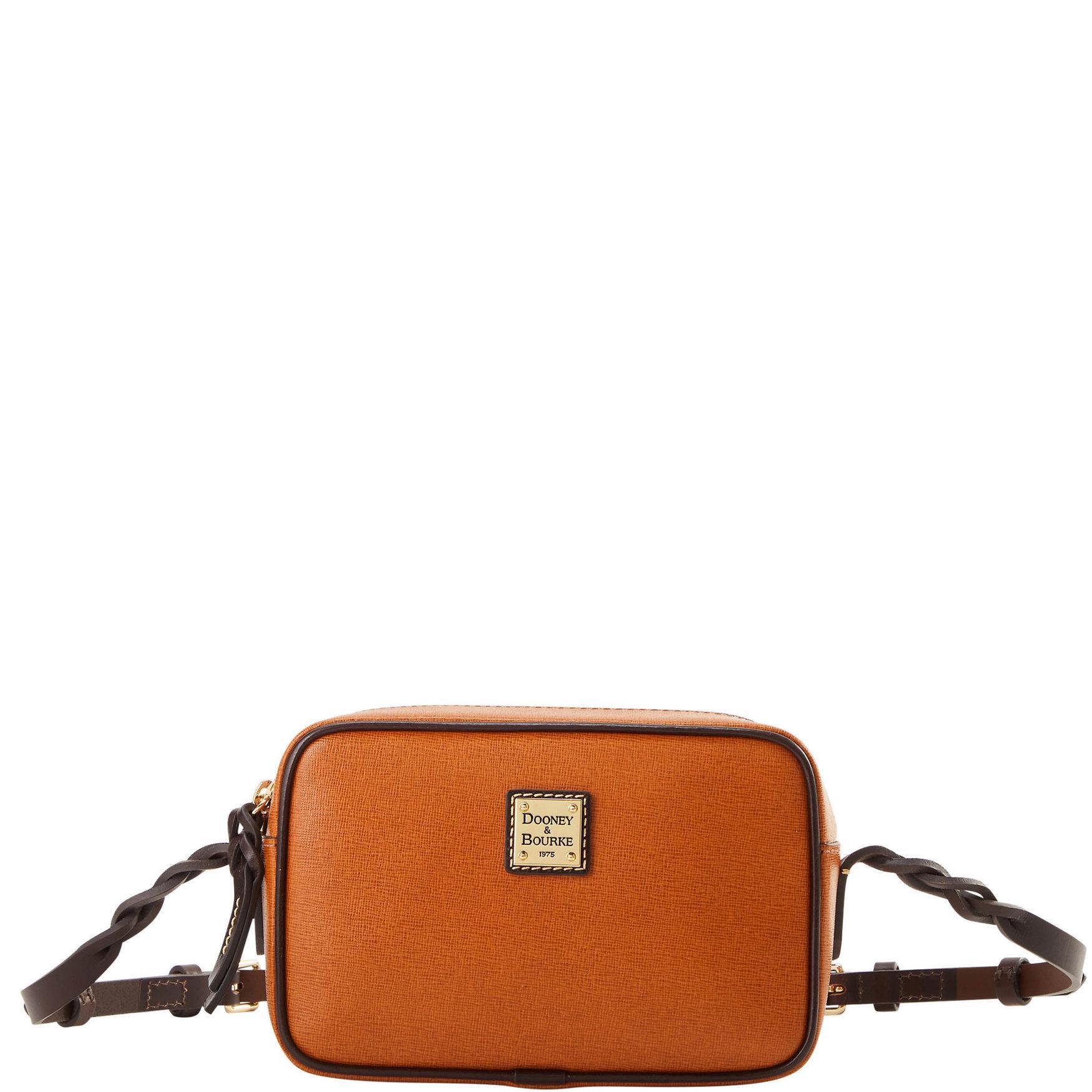 Dooney & Bourke Womens Saffiano Loni Crossbody Leather Shoulder Bag in Natural Product Image