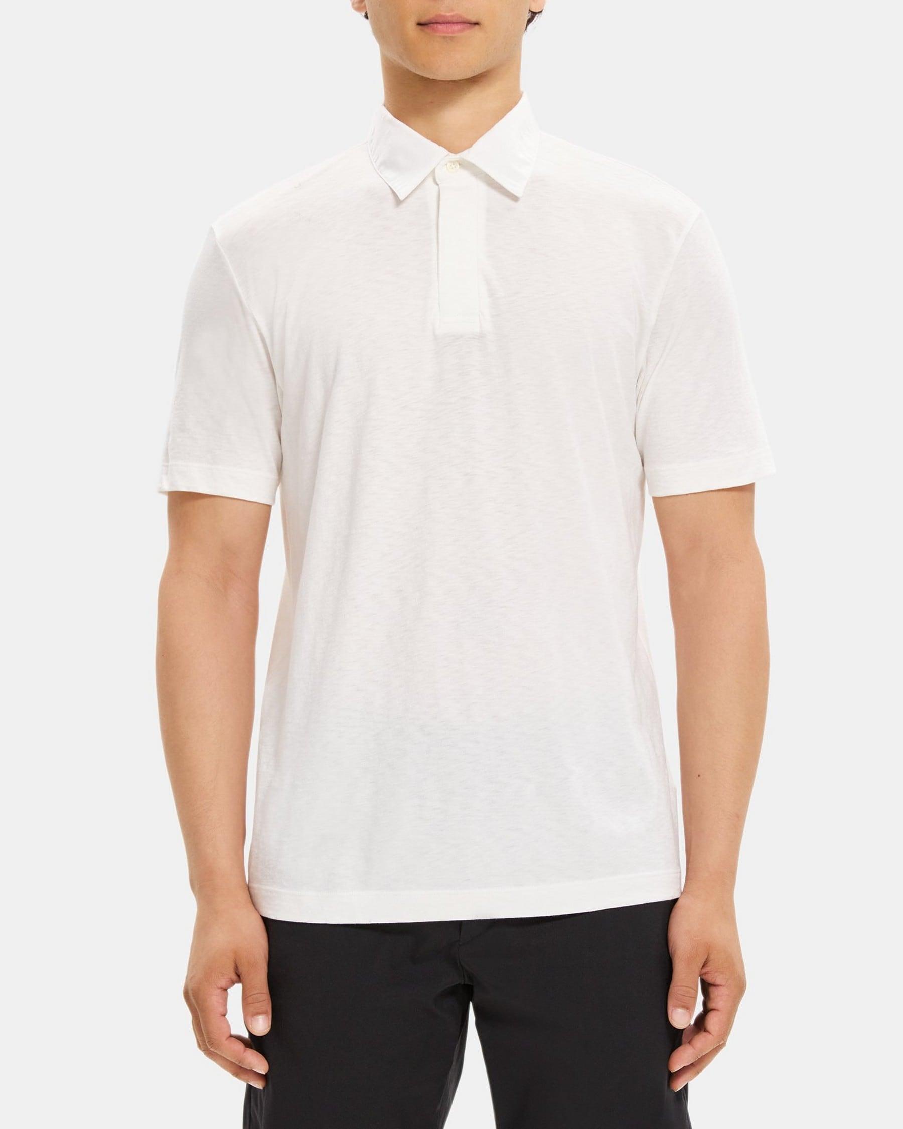 Contrast-Collar Polo in Modal Jersey Product Image