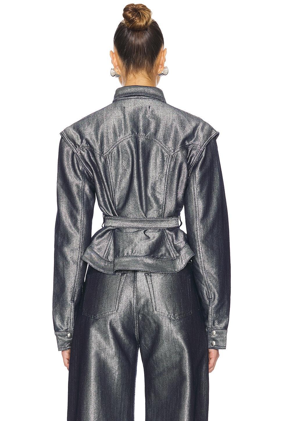 Silver Denim Cinched Jacket With Belt Marques ' Almeida Product Image