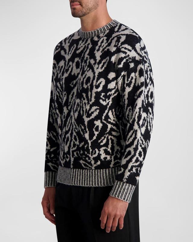 Mens Floral Jacquard Sweater Product Image