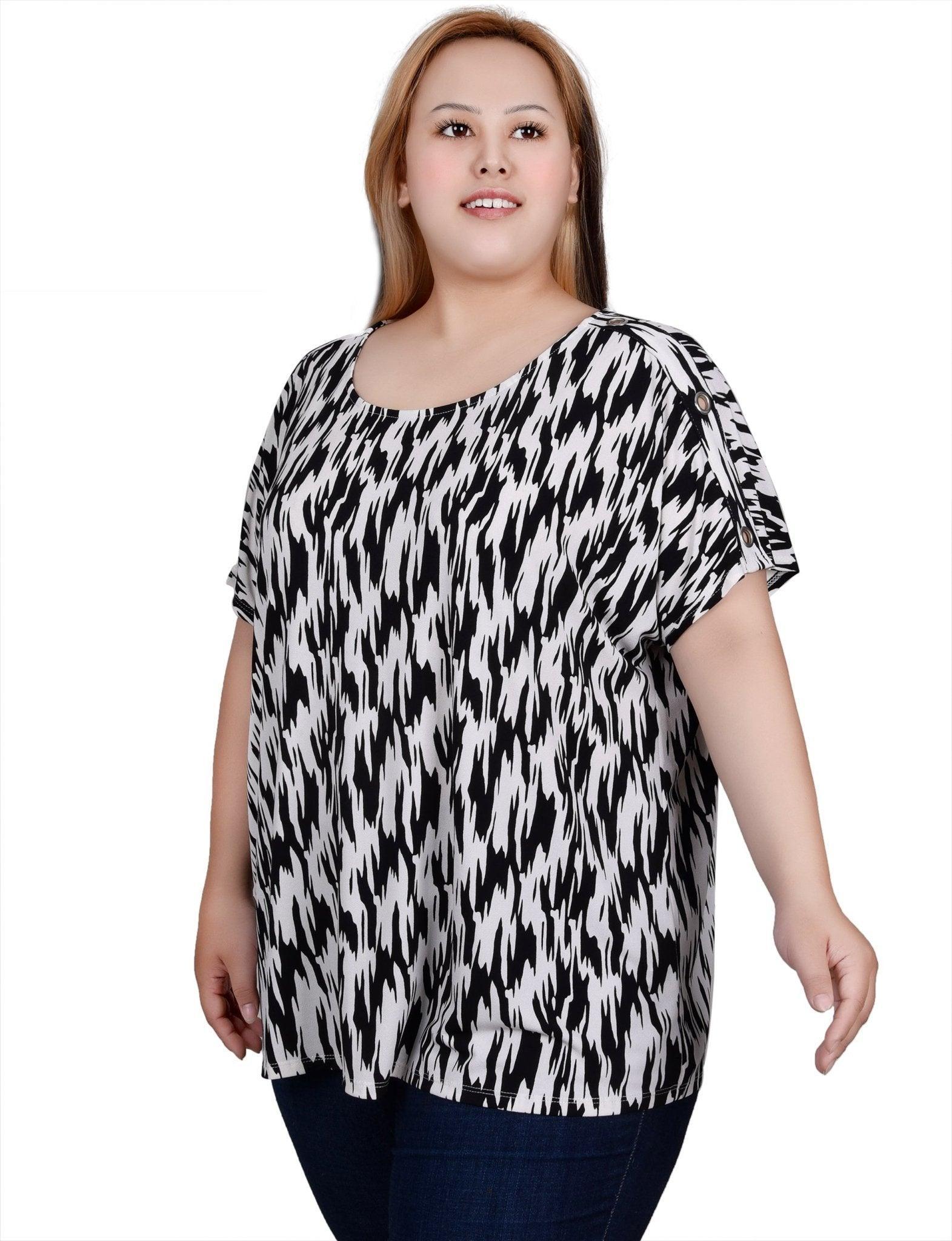 Short Sleeve Extended Sleeve Tunic Top - Plus Product Image