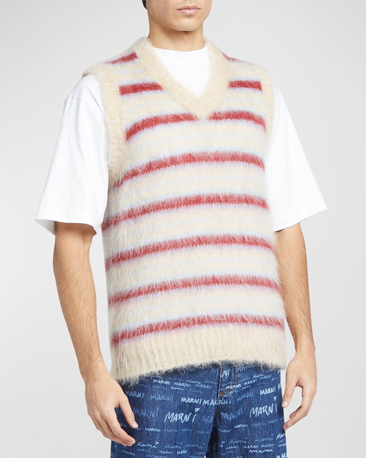 Mens Shaggy Block Stripe Sweater Vest Product Image