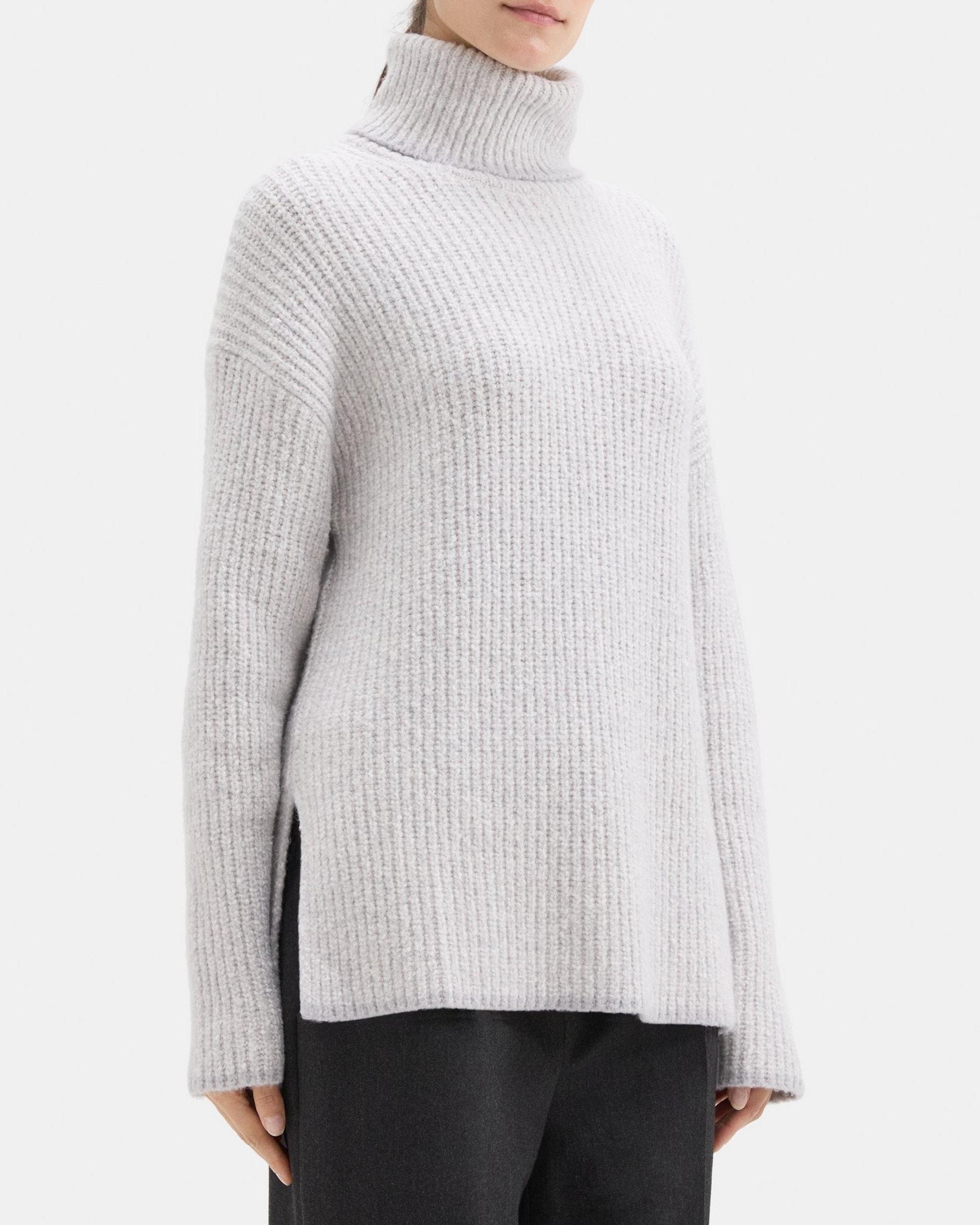 Ribbed Turtleneck in Knit Bouclé Product Image