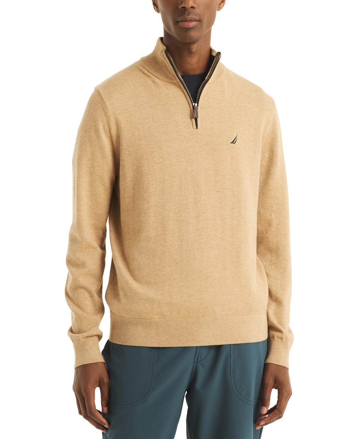 Nautica Mens Navtech Classic-Fit Solid Quarter-Zip Sweater Product Image