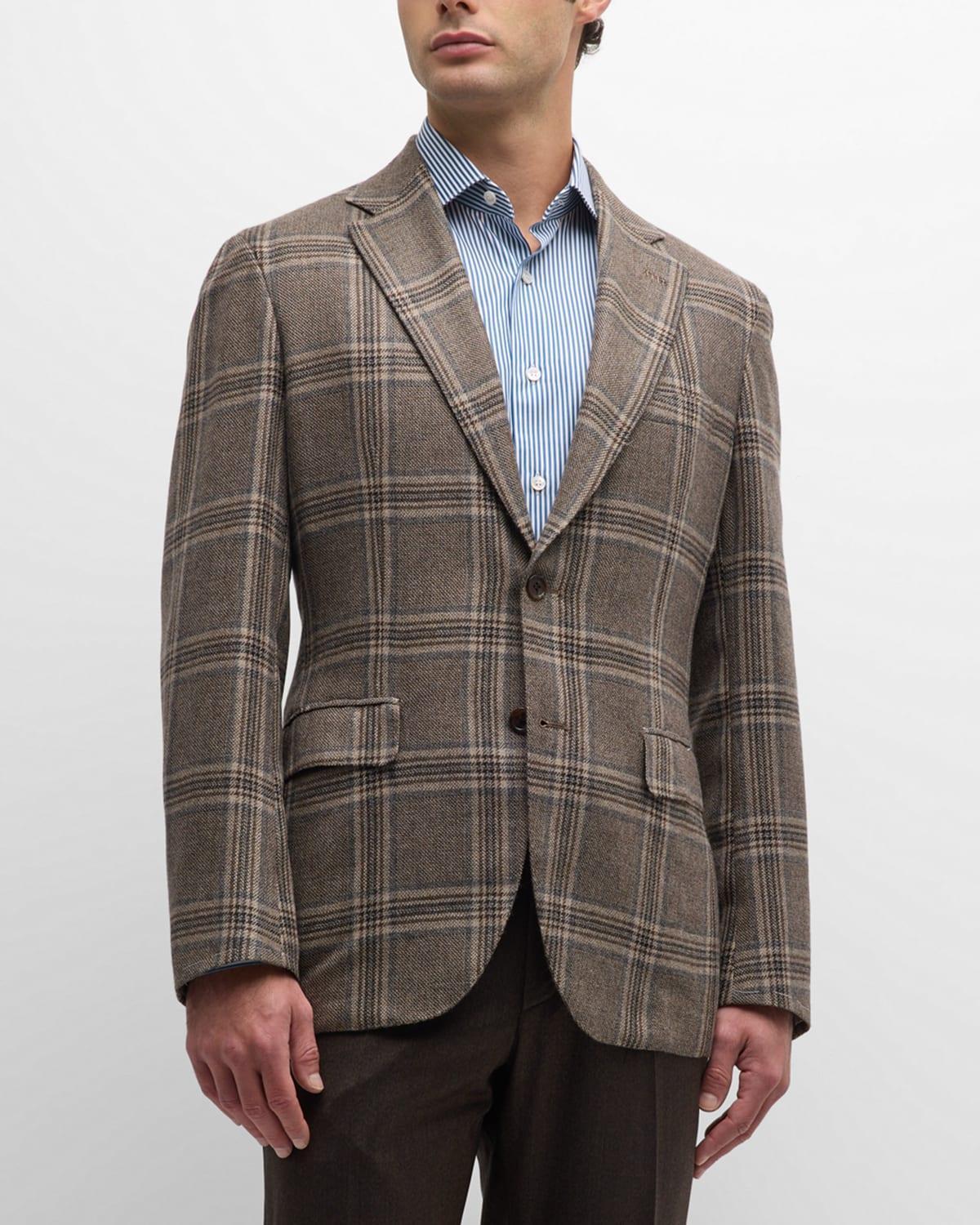 Mens Wool-Cashmere Plaid Sport Coat Product Image