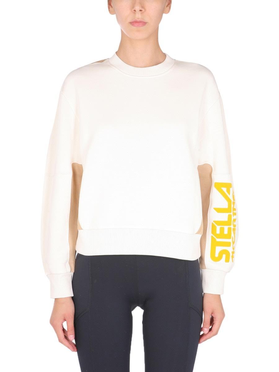 Logo-print Colour-block Sweatshirt In White Product Image