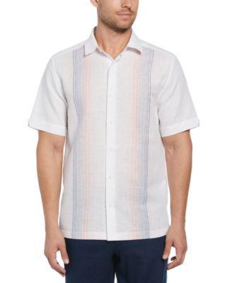 Cubavera Mens Gradient-Stripe Linen Blend Chambray Shirt Product Image