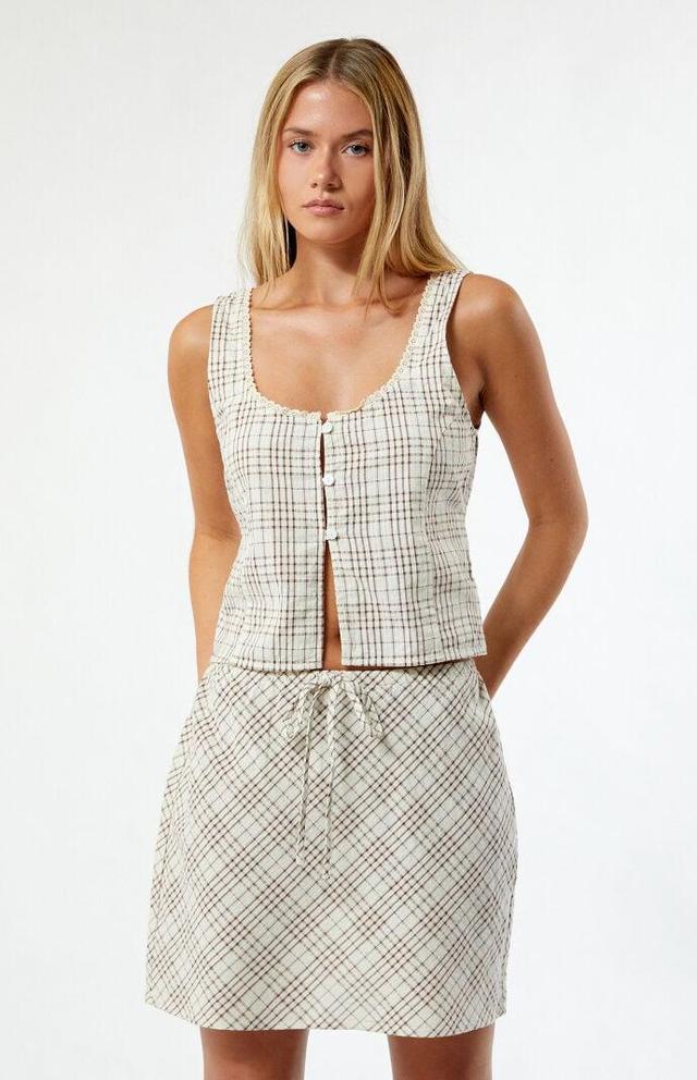 Rhythm Women's Rumi Check Bias Cut Mini Skirt Product Image