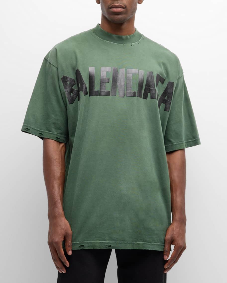 Mens Taped-Logo Distressed T-Shirt Product Image