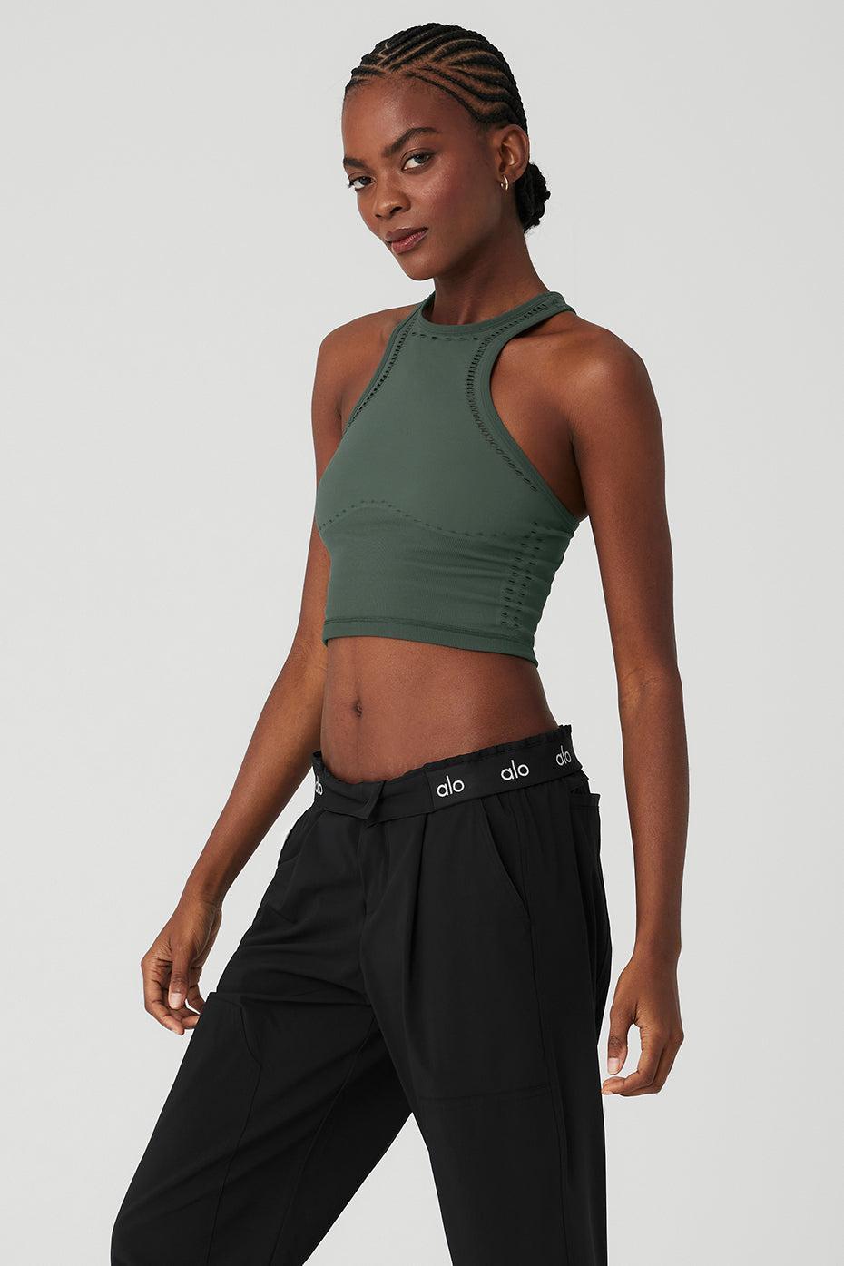 Seamless Open Air Racerback Tank - Dark Cactus Product Image