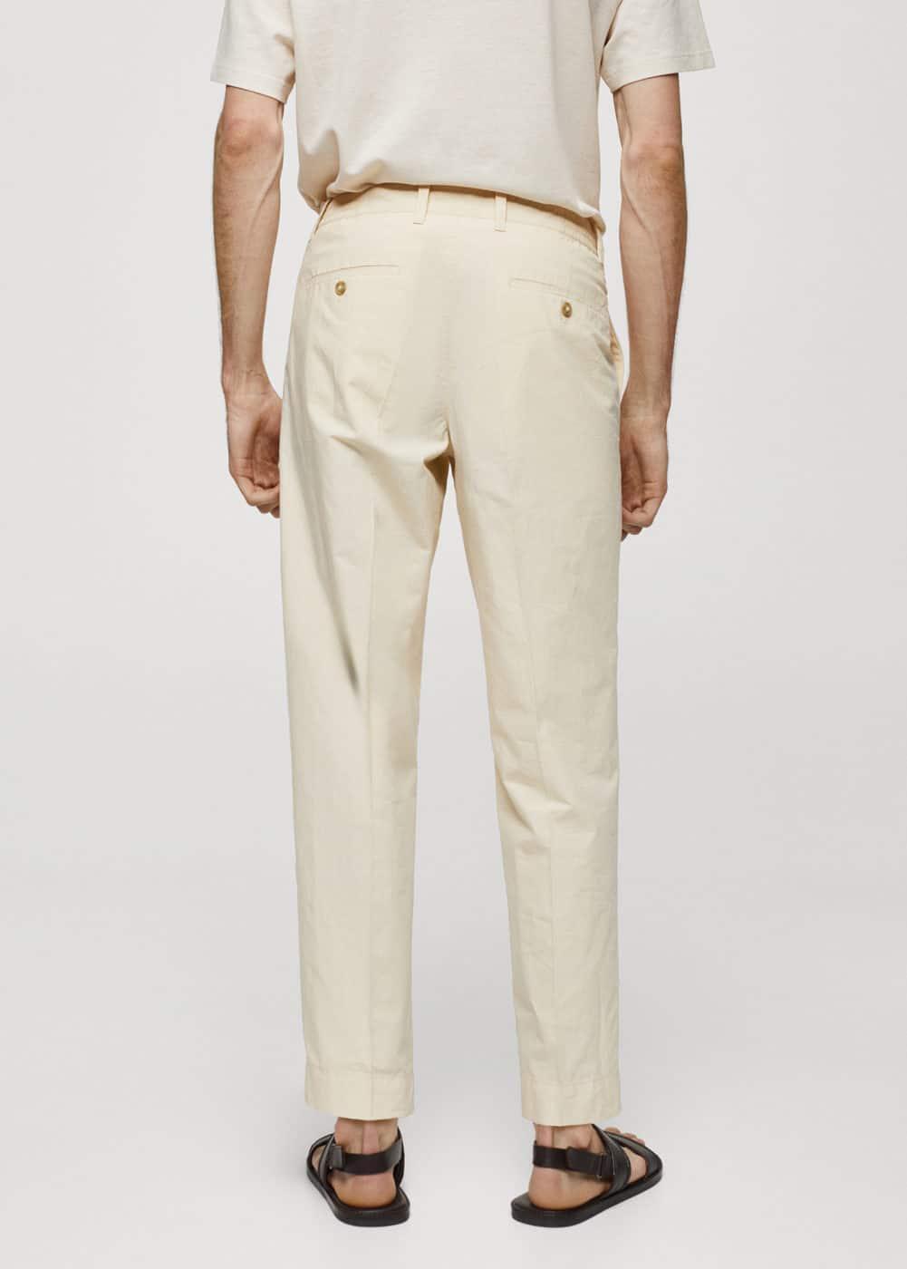 Mango Mens 100% Slim-Fit Cotton Pants Product Image