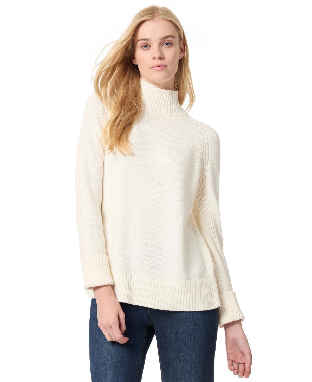 Jones New York Womens Mock Neck Sweater with Rib Detail Product Image