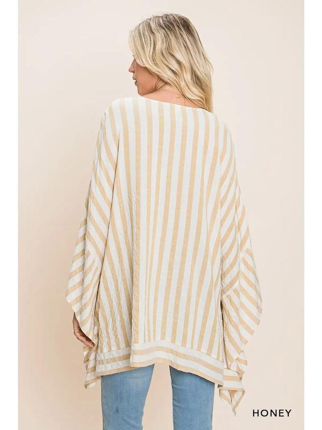 Stripe Cotton Poncho Cover Up Female Product Image