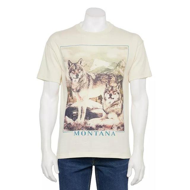 Mens Montana Mountain Range Wolves Graphic Tee Product Image