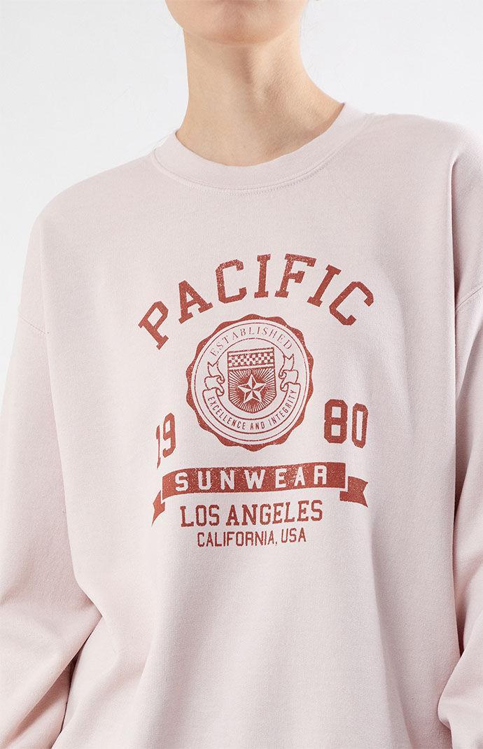 Women's Pacific Sunwear Crest Crew Neck Sweatshirt Product Image