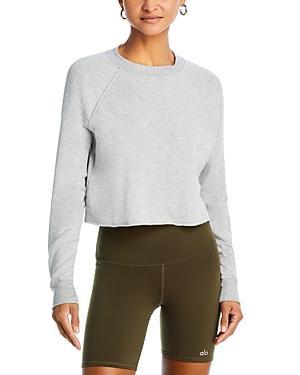 Splits59 Warm Up Crop Sweatshirt in Black. Size M, S, XS. Product Image