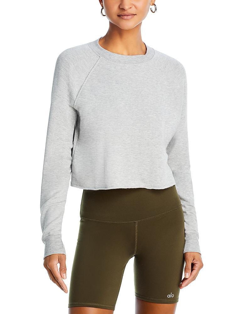 Splits59 Warm Up Crop Sweatshirt in Black. Size M, S, XS. Product Image