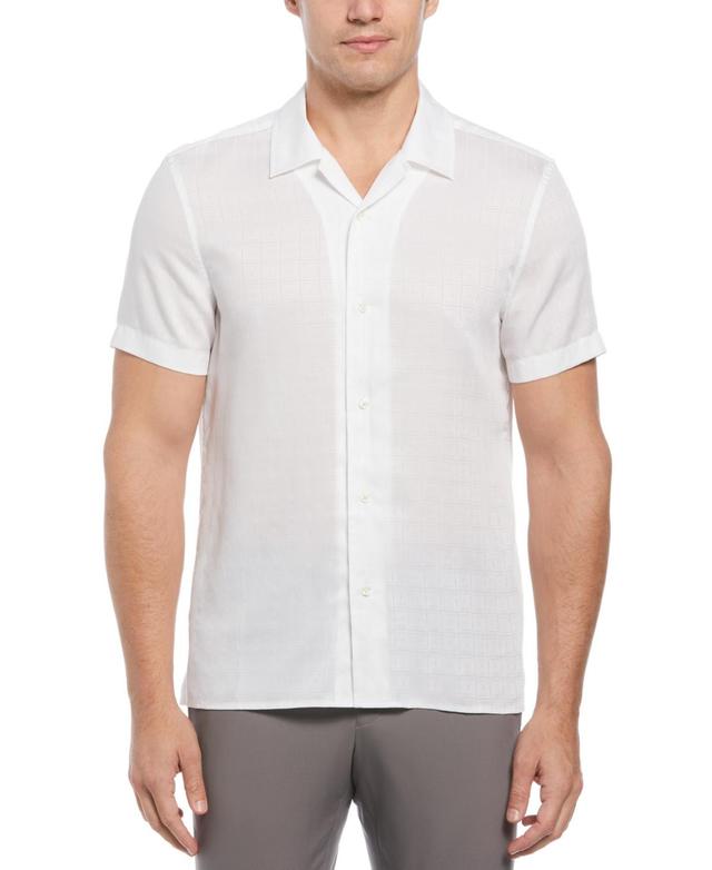 Perry Ellis Mens Geo Pattern Short Sleeve Button-Front Camp Shirt Product Image