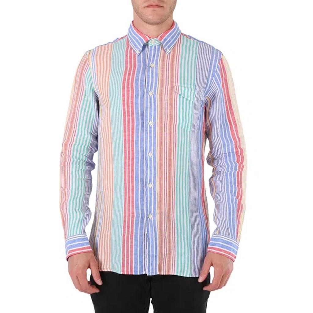 Men's Blue / Red / Multi Vertical-striped Shirt product image