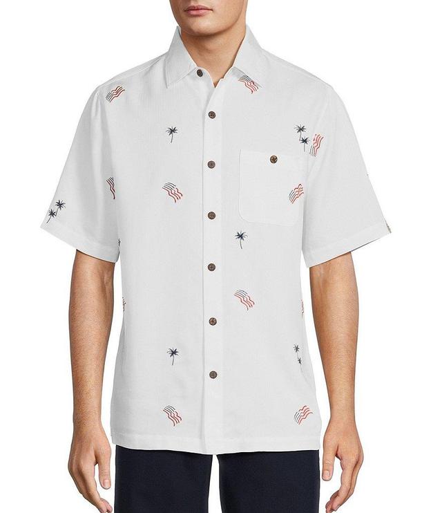 Caribbean Fireworks Americana Embroidered Relaxed Fit Short Sleeve Shirt Product Image