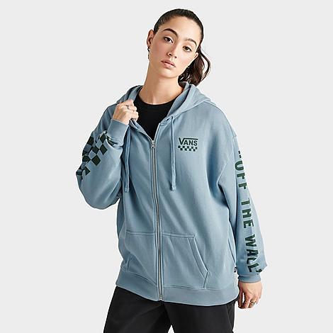 Vans Womens Extra Fun Checkerboard Oversized Full-Zip Hoodie Product Image