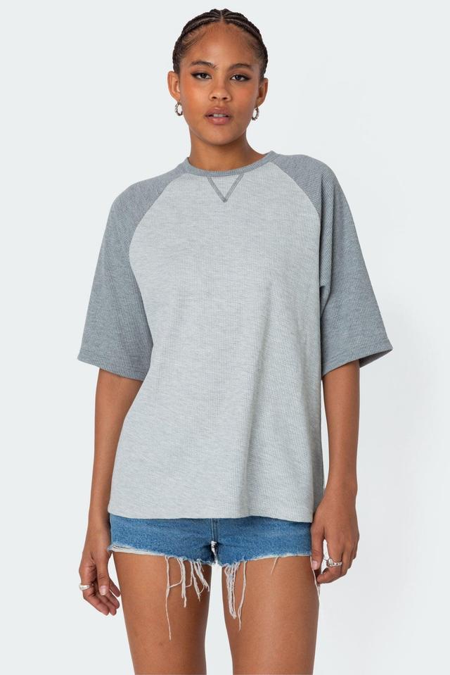 Oversized Raglan Waffle T Shirt Product Image