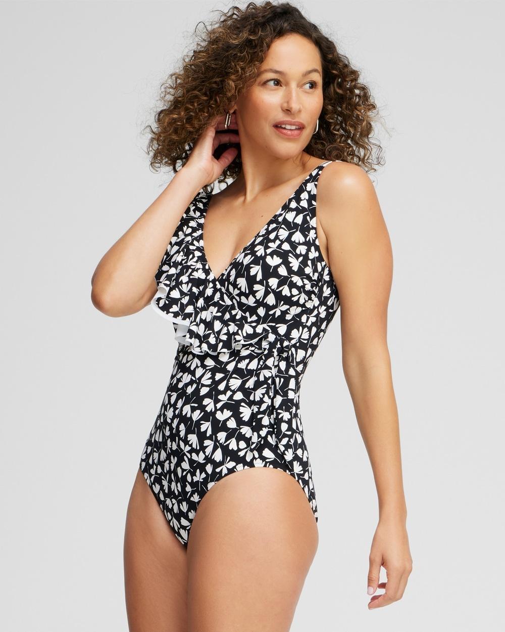 Chico's Women's Gottex Ruffle Shoulder One Piece Swimsuit Product Image