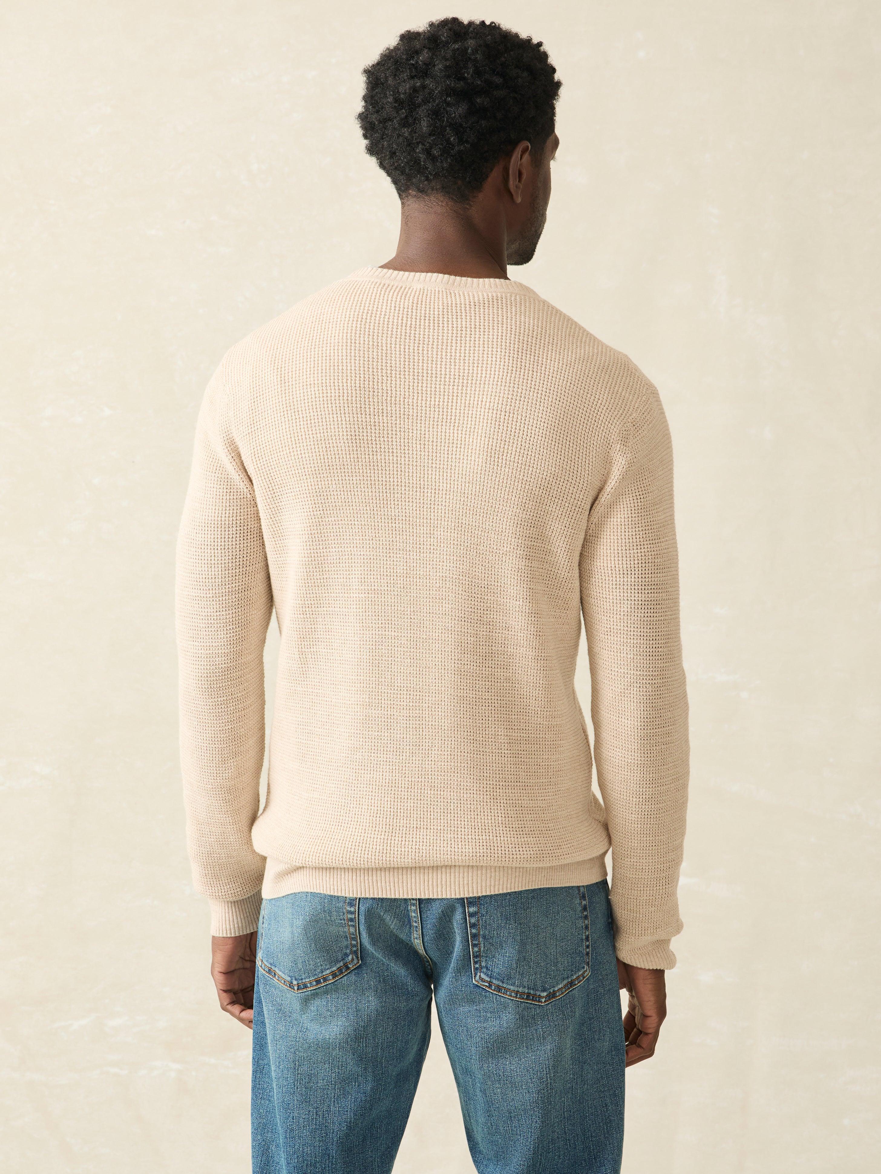 Sunwashed Crewneck Sweater - Dune Natural Surf Stripe Male Product Image