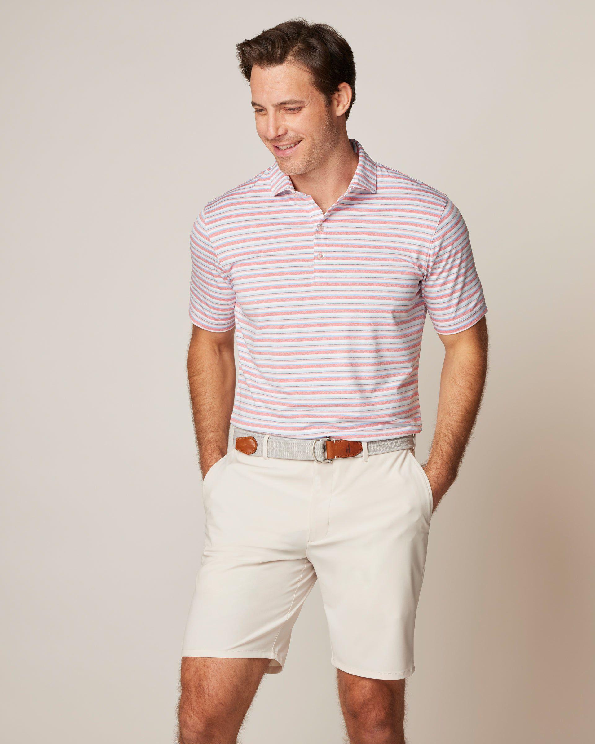 johnnie-O Harty Striped Jersey Performance Polo Product Image