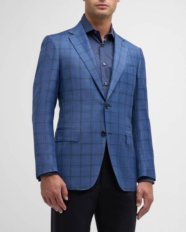 Mens 130s Luxury Wool Windowpane Sport Coat Product Image