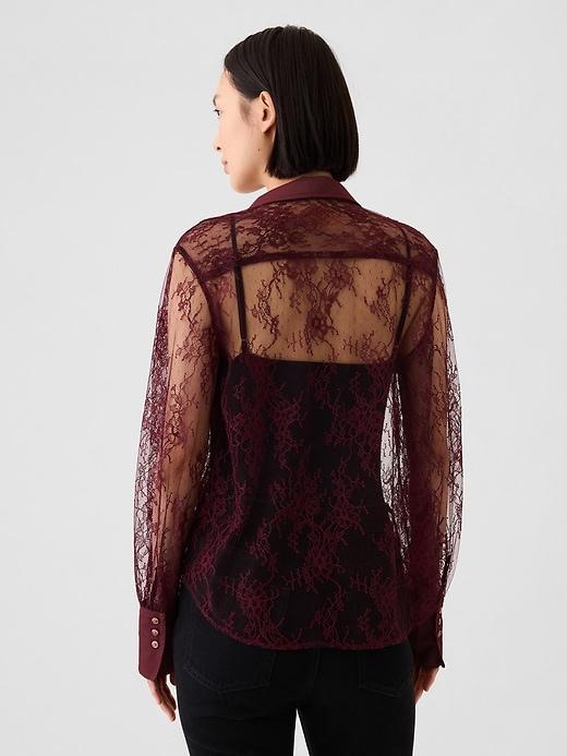 Sheer Lace Classic Shirt Product Image