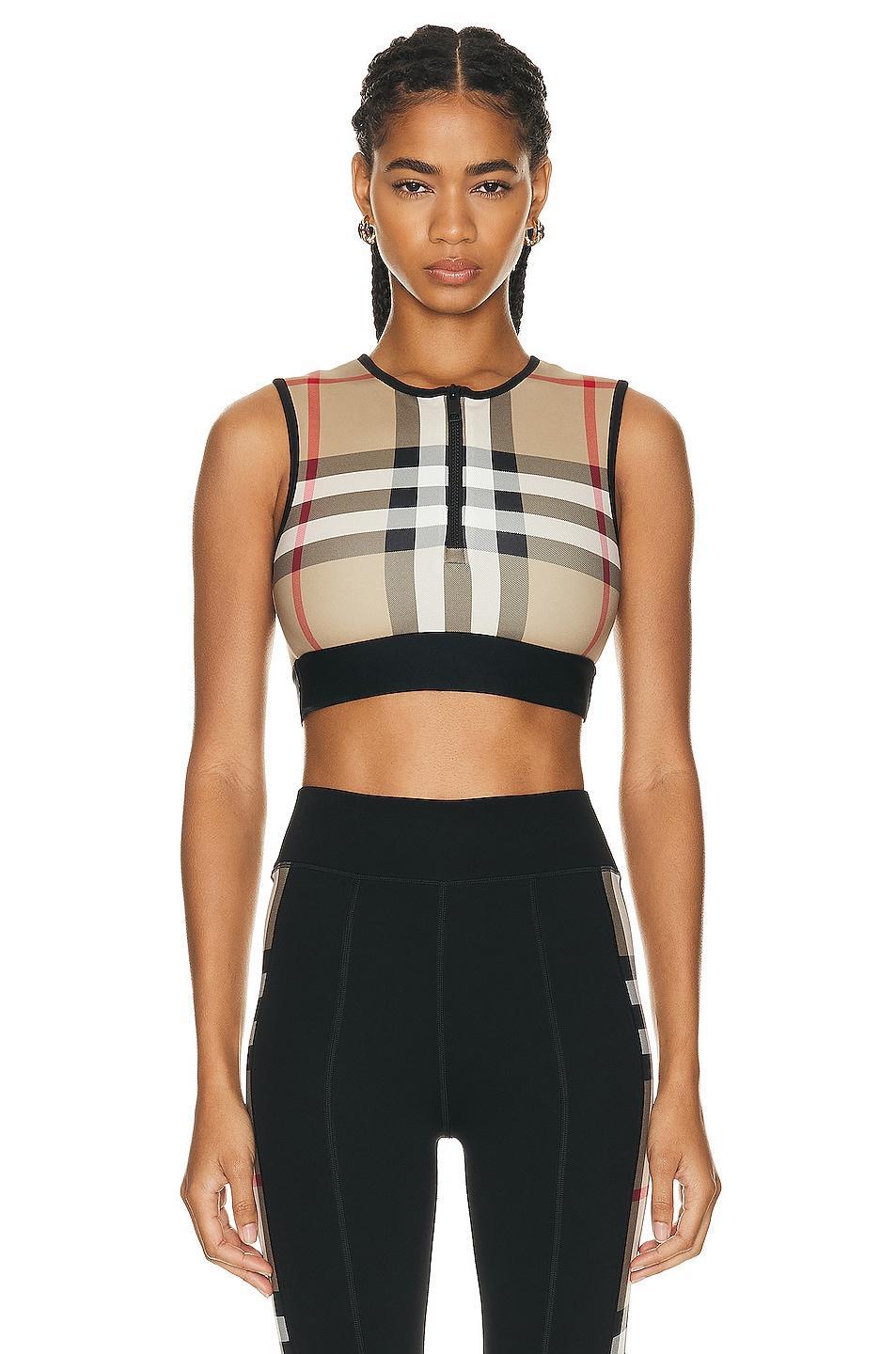 Womens Zadie Cropped Check Top Product Image