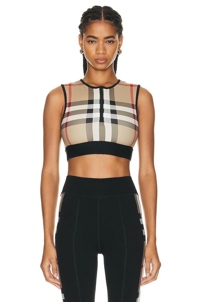 Womens Zadie Cropped Check Top Product Image