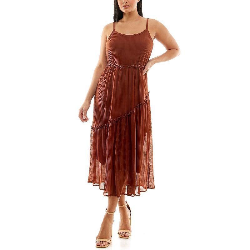 Womens Nina Leonard Pleated Maxi Dress Product Image