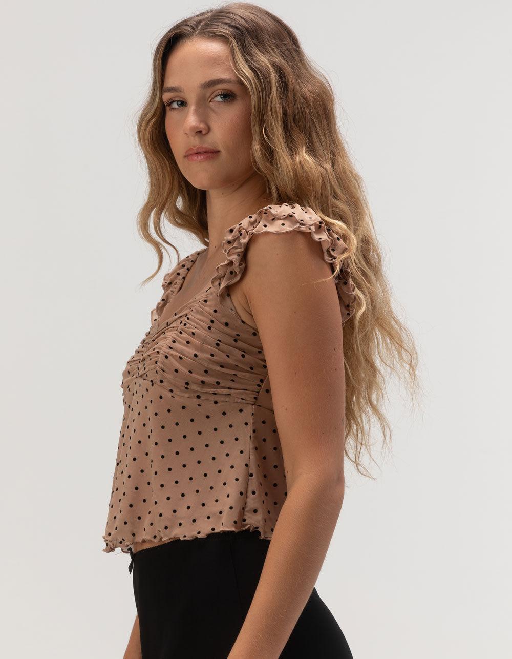 RSQ Womens Mesh Dot Top Product Image