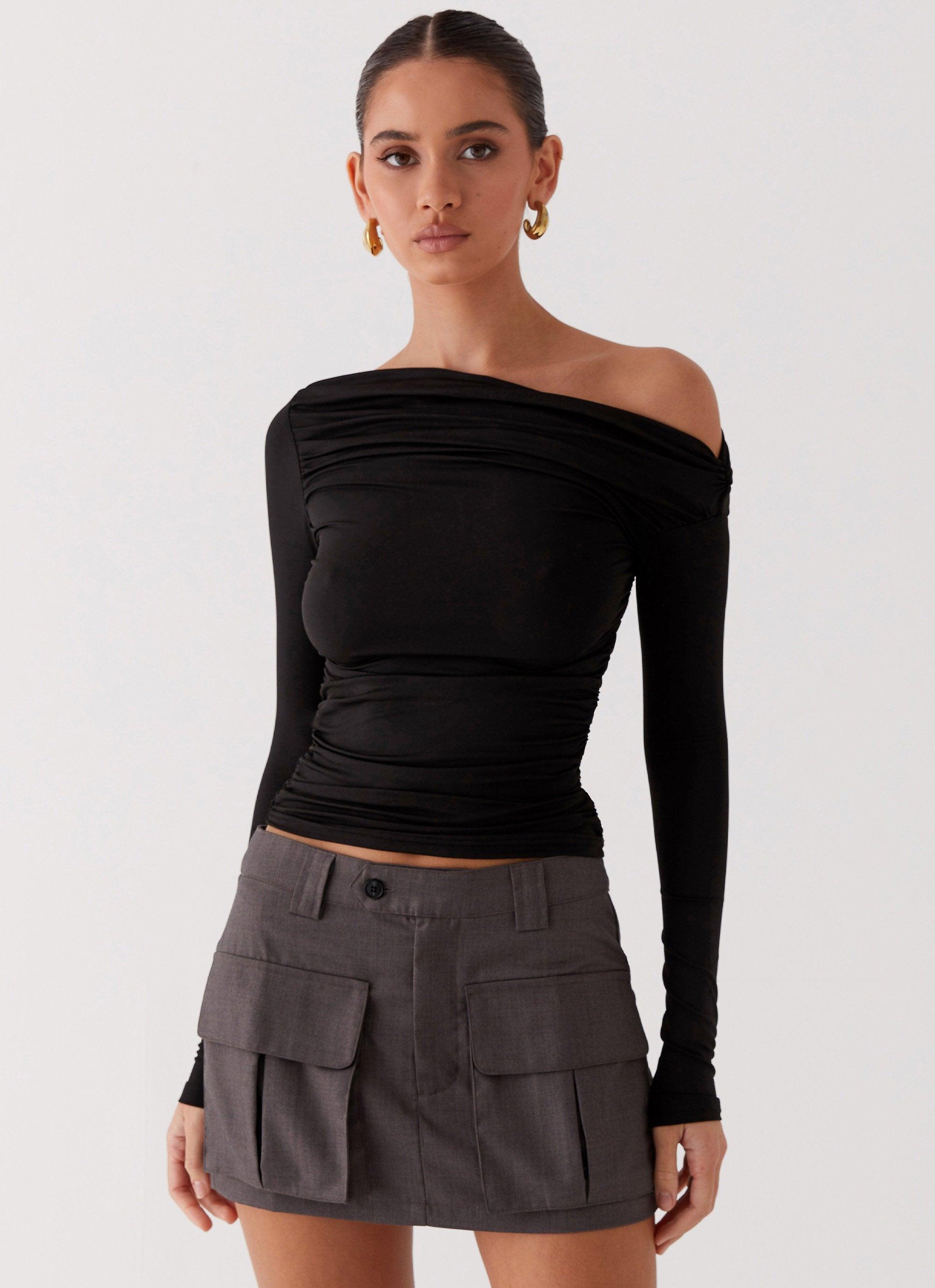 Seraphina Long Sleeve Top - Black Product Image