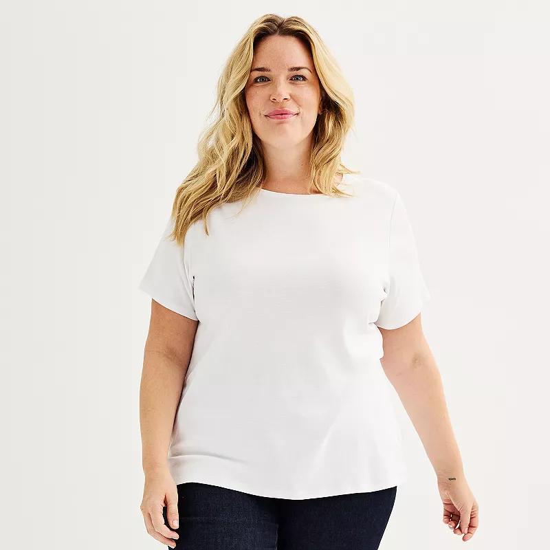 Plus Size Croft & Barrow Essential Crewneck Tee, Womens product image