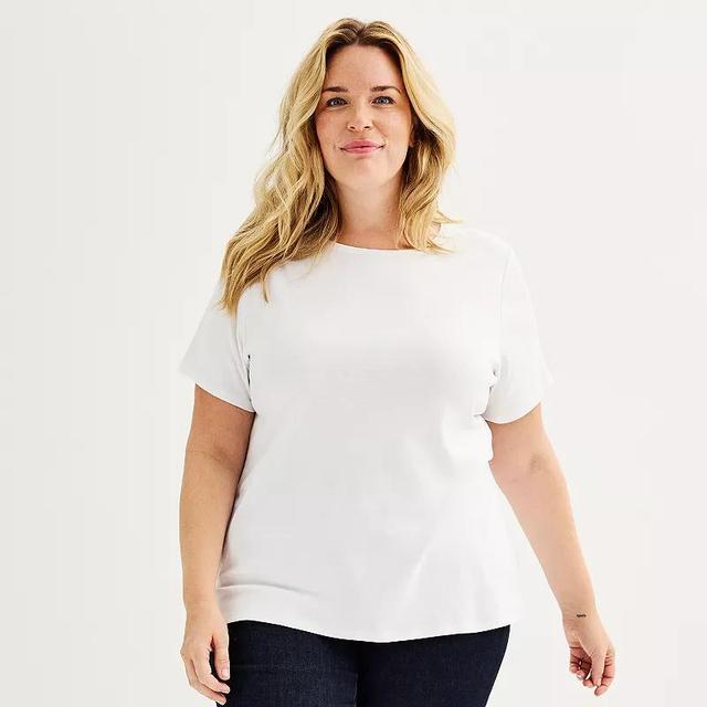 Plus Size Croft & Barrow Essential Crewneck Tee, Womens Product Image