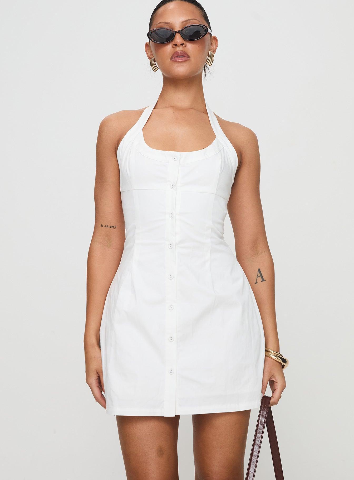 Mallorie Halter Mini Dress White Product Image