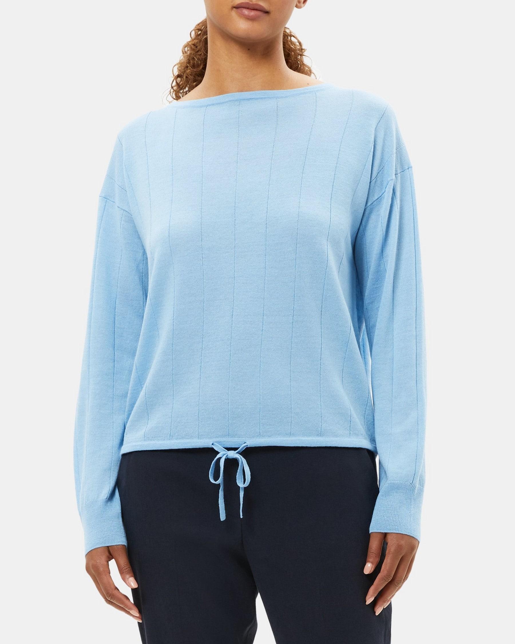 Drawstring Sweater in Wool-Linen Product Image