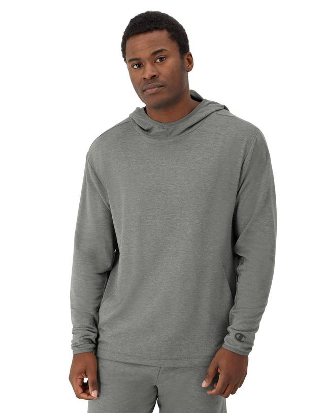 Mens Champion Weekender Hoodie, Moisture Wicking Cool Slate Gray Heather XL Product Image