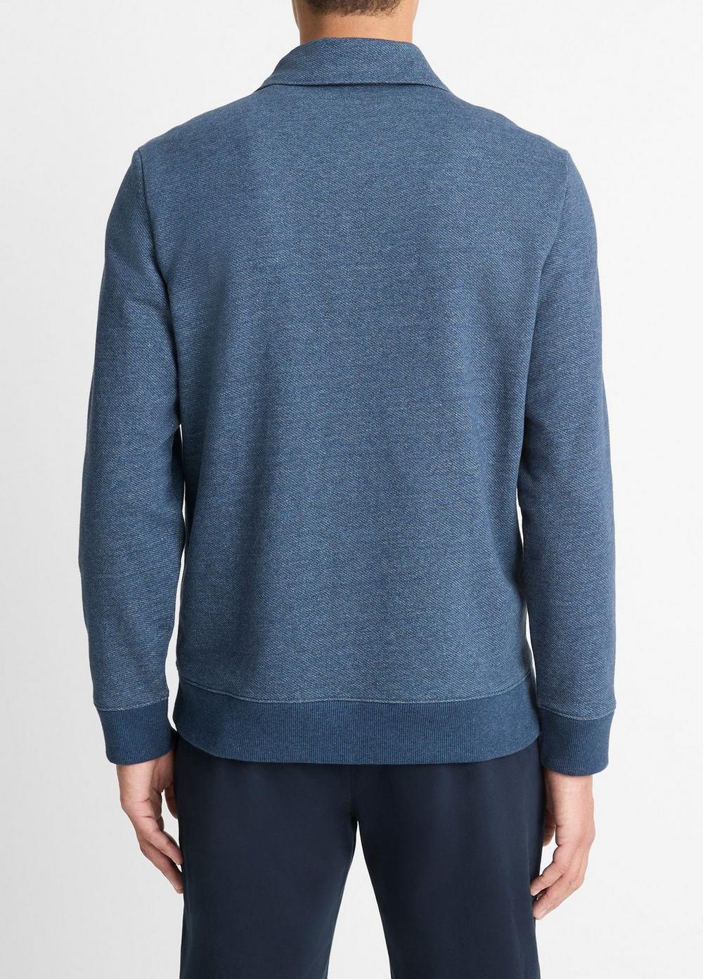 Cotton-Blend Mock Neck Quarter-Zip Pullover Product Image