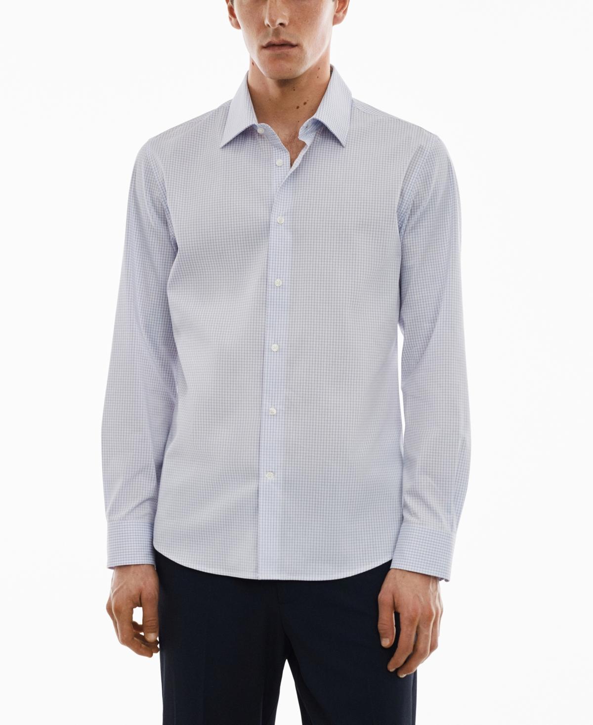 MANGO MAN - Micro-stretch fabric shirt sky blueMen Product Image