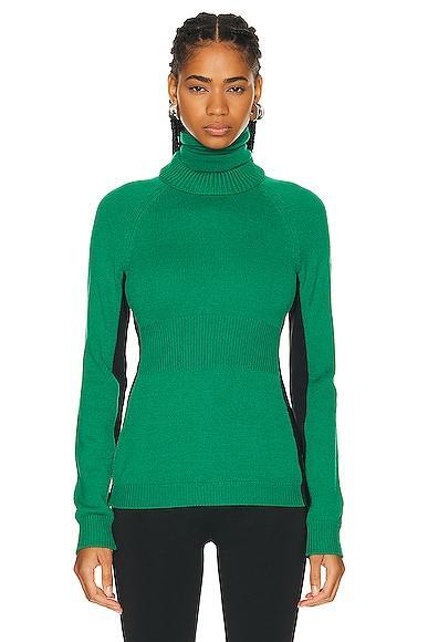 Moncler Grenoble Long Sleeve Turtleneck Top in Green Product Image