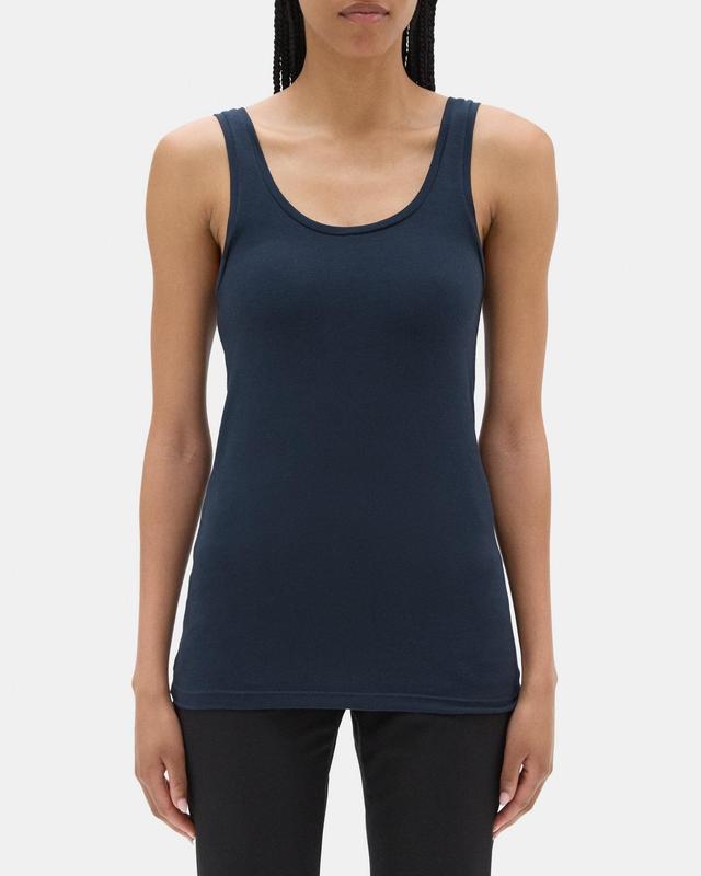 Scoop-Neck Tank in Stretch Cotton Product Image